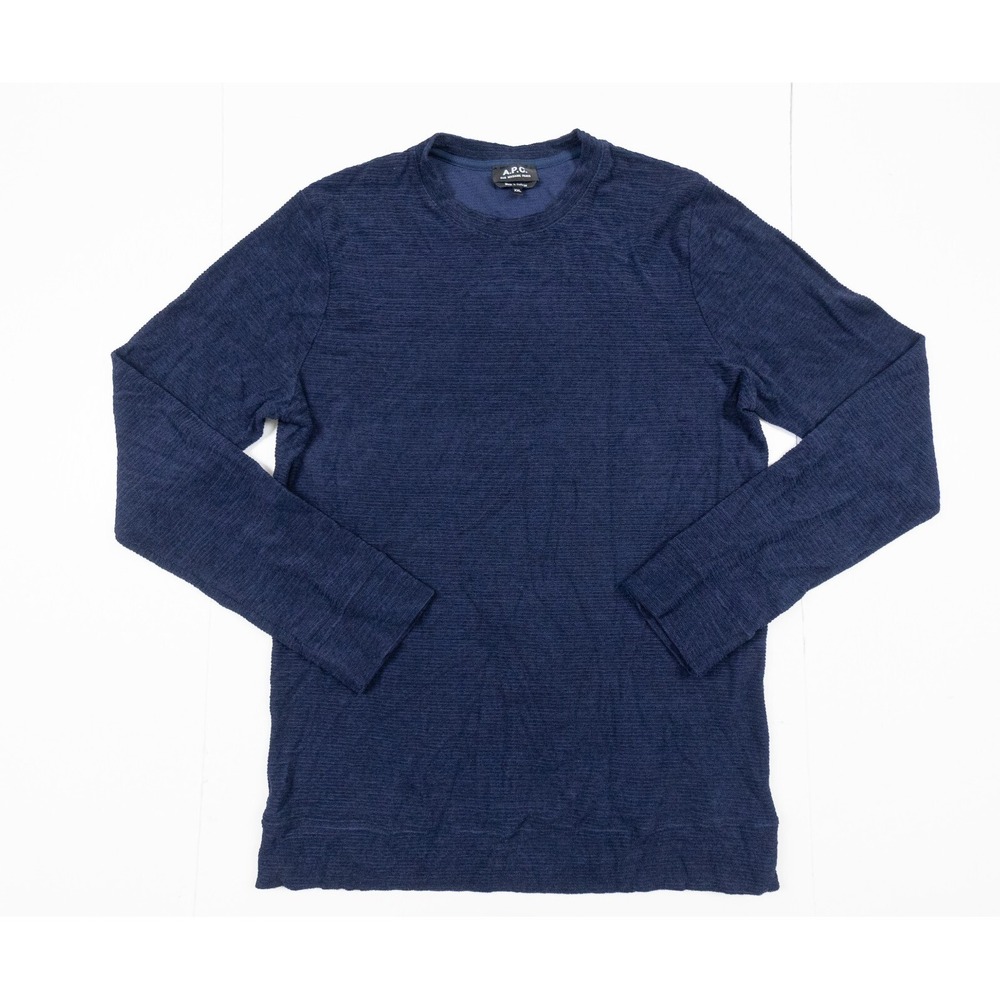 APC Sweater Womens 2XL XXL Blue Crewneck Terry‎ Cloth Pullover Designer Ladies